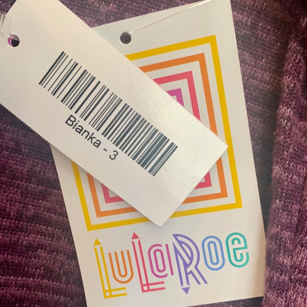 SOFT & COZY — Lularoe BIANKA -- NEW w/tags. Beautiful PURPLE KNIT -- Size 3 - Picture 4 of 6